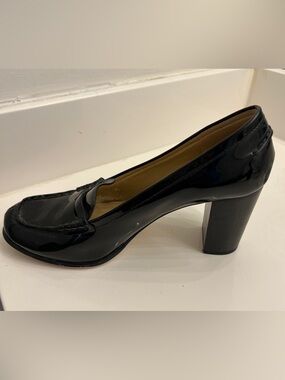 Michael Kors high heeled patent penny loafer, size 8 1/2 M